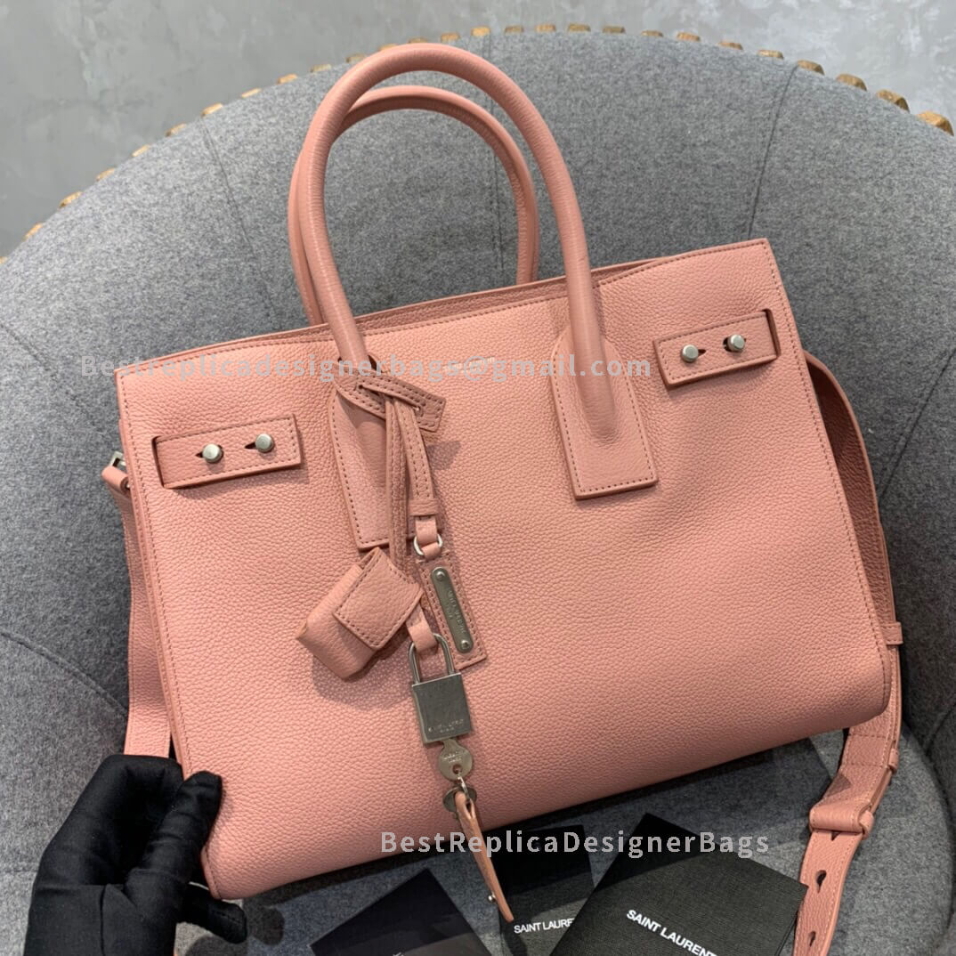 Saint Laurent Classic Sac De Jour Small In Grained Leather Nude SHW 464960